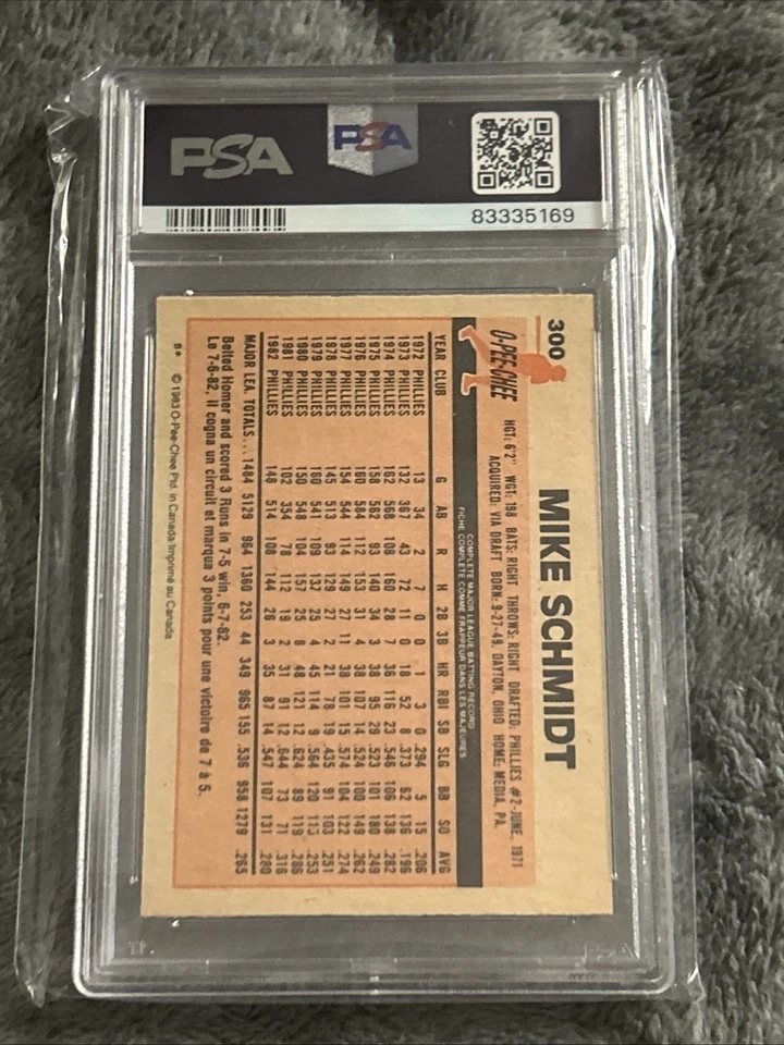 Topps 1983 - Mike Schmidt #300 PSA 9 como nuevo Foto 2 de 2
