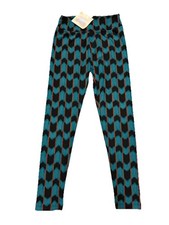 LuLaRoe Leggings OS One Size Chevron Southwest Teal Black Soft NWT
