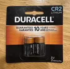 LOT OF 2 Duracell CR2 3V Lithium Battery 2PK Sealed