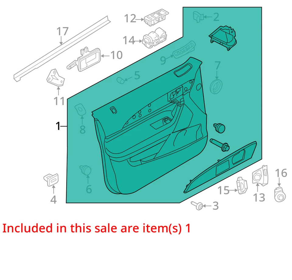 ПОДХОДИТ ДЛЯ 2011-2015 LLINCOLN MKX ПАНЕЛЬ ASY - ОТДЕЛКА ДВЕРИ CA1Z7823943AA - НОВЫЙ OEM - Изображение 3 из 4