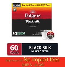 Folgers Black Silk K Cup Pods 60ct Dark Roast Coffee... wa