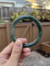 24143-RM Certified Untreated Grade A Jade Bracelet - Round 52mm Lavender 莫奈春彩