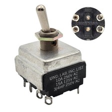 Cutler-Hammer 4PST Heavy Duty Toggle Switch Panel Mount 15A 125VAC USA Made