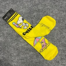 Odd Sox Peanuts Snoopy Woodstock Chill Yellow Crew Socks Mens Size 6-13 NEW