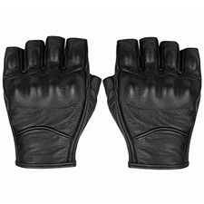 Motorcycle Gloves Leather Motor Riding Gloves Half Finger Knuckle Armored for