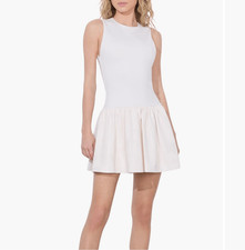 Alice and Olivia Ella Combo Faux Leather Sleeveless Dress size 6 NWT