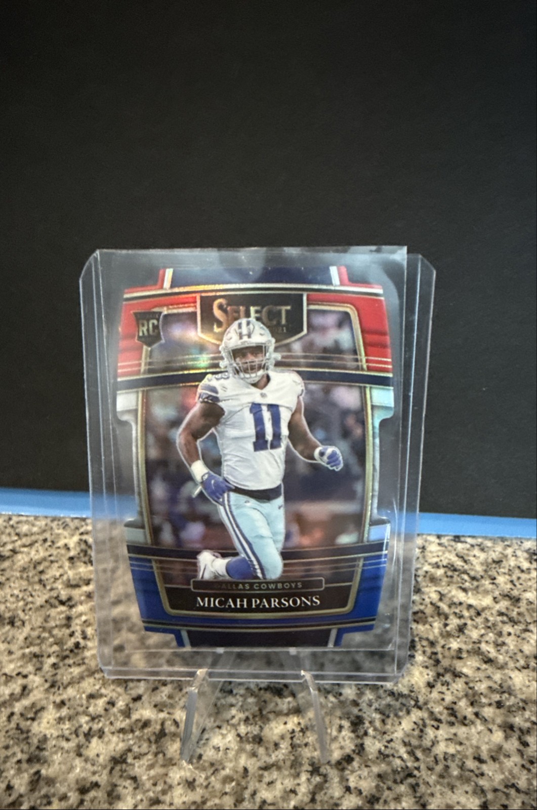 2021 Panini Select - Concourse Micah Parsons #85 Red & Blue Prizm Die-Cut (RC)
