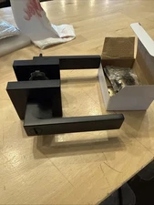 Matte Black Square Door Lever Handle Privacy Passage Interior Lock