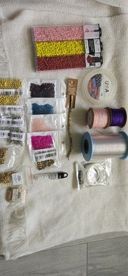 Large Jewelry Making Beads & Findings Lot Seed Beads Wire Crystal Beads Craft Ki