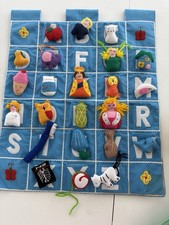 Alphabet Wall Hanging with Pockets and Felt Objects for Kids