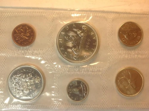 Old 80% Silver 1965 Canada Canadian Brilliant Uncirculated Mint Set Elizabeth II