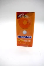 Tin of Mentos NOW Mints Orange Flavor Sugarfree Mints Expired 2018 - Sealed New