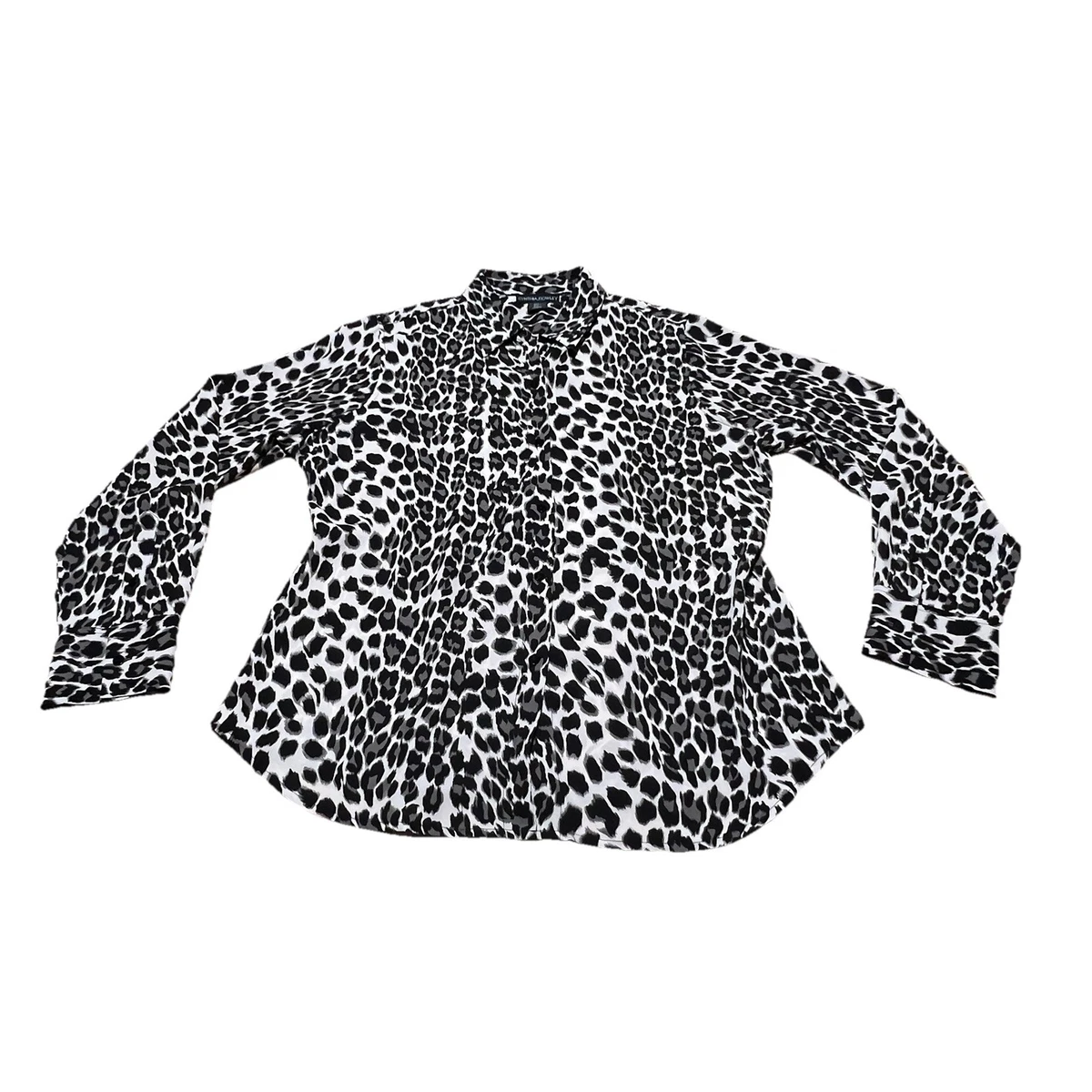 Blouse Manches Longues Imprimé Animalier Noir Et Blanc INC International Concepts - Taille 6 - Neuf Avec étiquettes