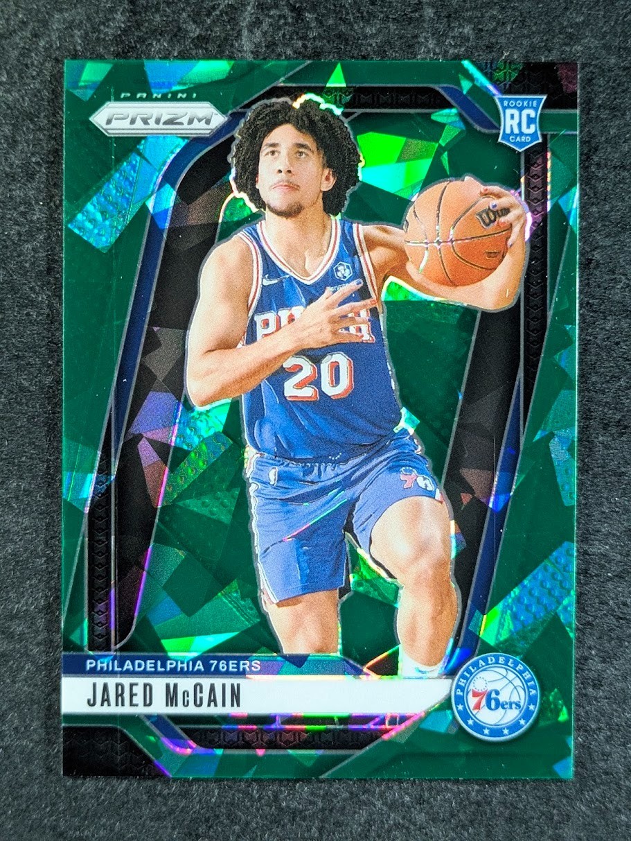 2024-25 Panini Prizm JARED MCCAIN RC Green Ice Prizm Philadelphia 76ers #222