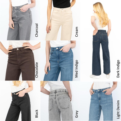 Damen M&S Wide Leg Jeans Classic High Waisted Soft Denim Stretch UVP 35£
