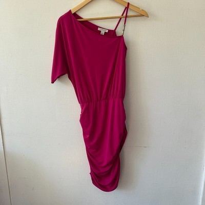 Boston Proper Semi Formal Dress Womens 2 Pink Barbiecore Y2K 90s Shirred