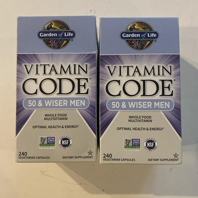 Garden of Life Vitamin Code 50 & Wiser Men Multivitamin 240 Caps 2 Pack