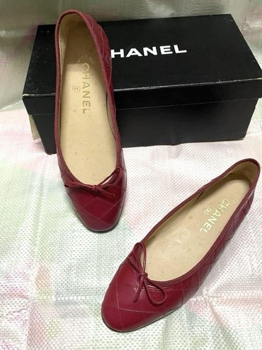 Chanel Flat Shoes Red Leather With Ribbon Size 35.5 US About5.5 For Women - Picture 20 of 24