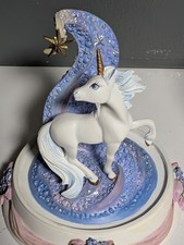 Franklin Mint "Unicorn Of Wonder" Glass Domed Unicorn Hand painted Hard To Find 
