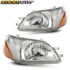 Fit For 2000 2001 2002 Toyota Echo Left&Right Pair Headlamps Headlights Set