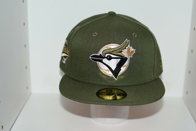 TORONTO BLUE JAYS 1993 WORLD SERIES OLIVE PINK NEW ERA FITTED HAT - Sz 7 1/2