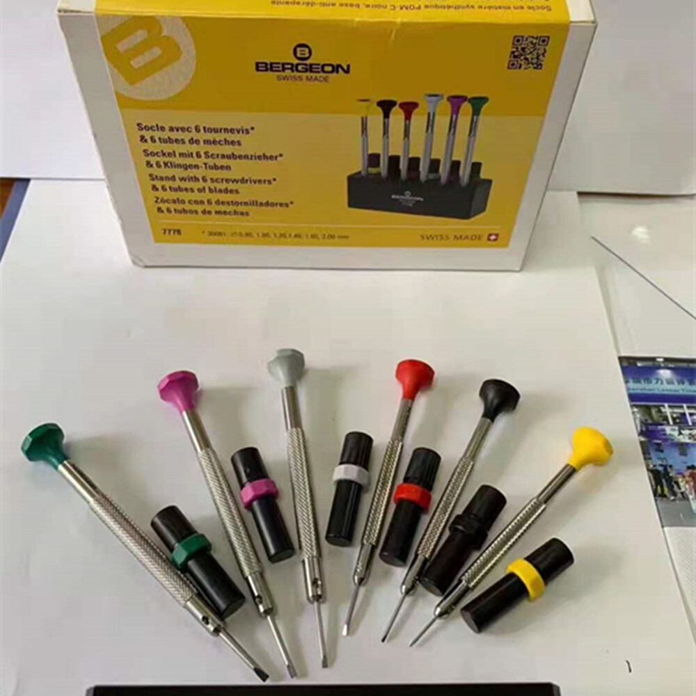 Bergeon 7778 6 Piece Screwdriver Set with Spare Blades and