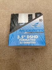 HD 3.5" DSHD FORMATTED DISCS 25 DISKETTES IN BOX - Includes User Labels
