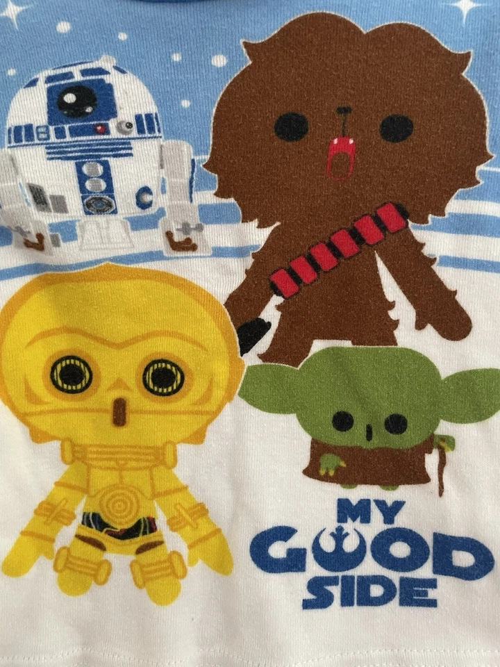 Star Wars Bebé Niños Chewbacca Baby Yoda 100% Algodón Manga Larga PJ Top Azul 18 M Foto 3 de 4