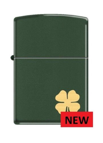 ZIPPO  GREEN IRISH FOUR LEAF CLOVER   LIGHTER FREE UNITED KINGDOM SHIPPING - Picture 1 of 3