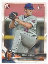 Jordan Humphreys New York Mets 2018 Bowman Baseball Prospects Card