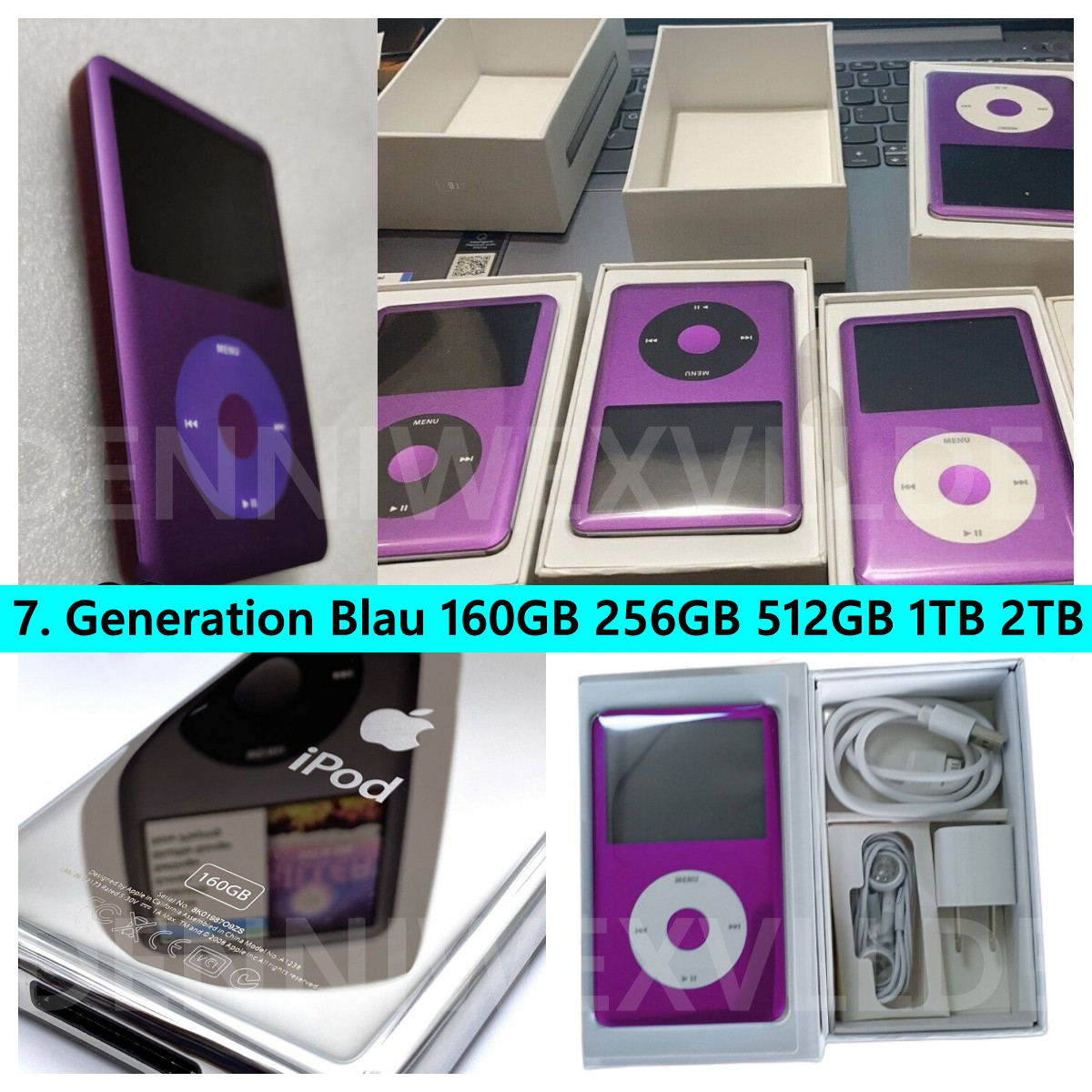 ?Apple iPod Classic 7. Generation Purple Lila 160GB 256GB 1TB 2TB 