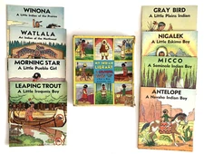 My Indian Library Book Vintage Set of 8 Books in Original Box Children Teachers