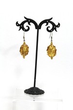 Handmade Italian Murano Art Glass Drop Dangle Earrings