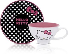 Silver Buffalo Sanrio Hello Kitty Ceramic Teacup And Saucer Set