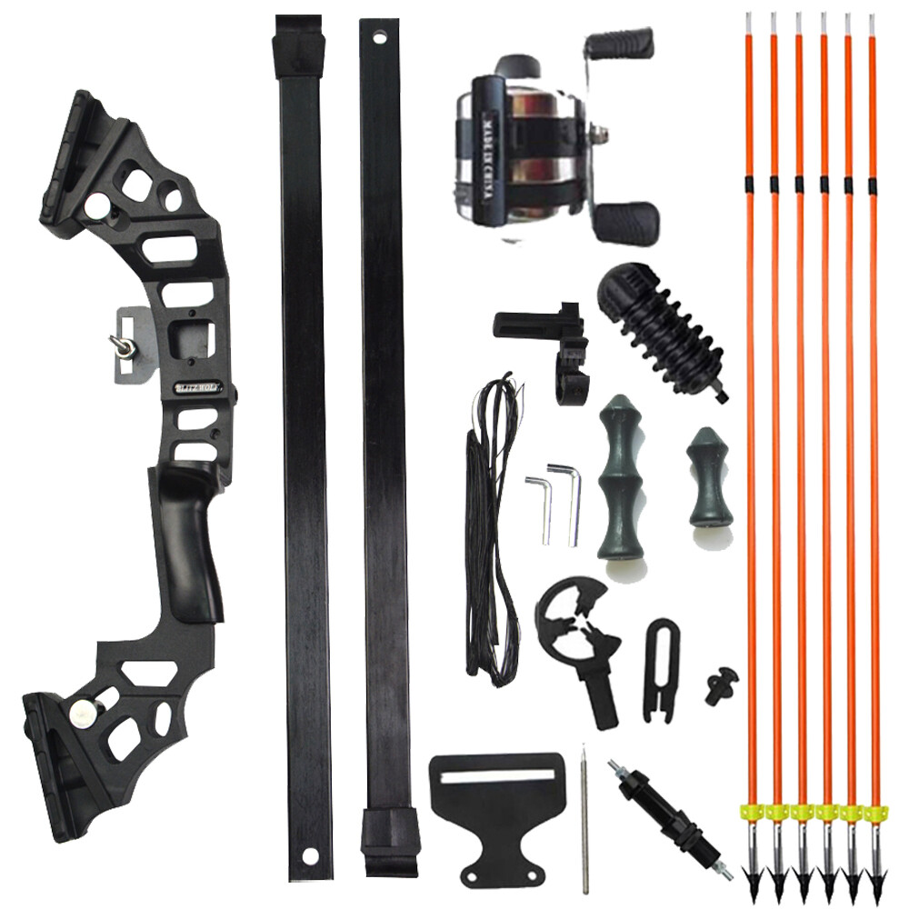 Bowfishing Kit 40lbs Recurve Bow Fishing Hunting Arrow Reel 