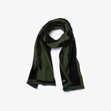 Lacoste LIVE Two-Tone Wool And Cotton Oversized Scarf Unisex -JAQUARD UNISEX X