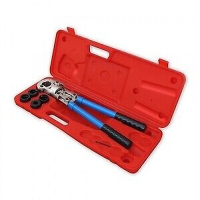 Hand press pliers with case for TH connections