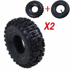 2 Set 4.10 - 4 Tyre Tires + Inner Tube for 47cc 49cc Mini Quad Go Kart ATV Mower