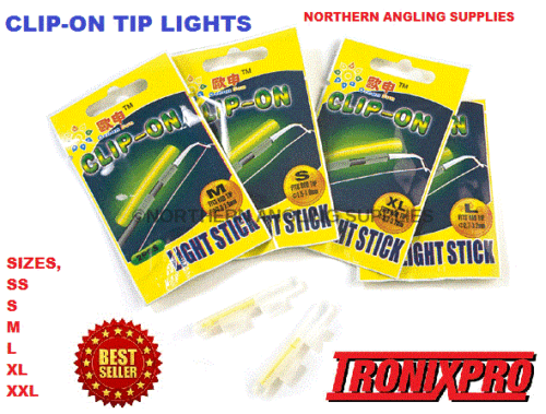 4 X CLIP ON FISHING ROD TIP LIGHTS / LIGHTSTICKS, (SIZE: SUPER SMALL )  FISHING - Picture 1 of 2