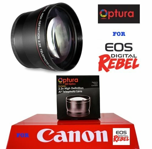 2X HD ZOOM EXTENDER FOR CANON  REBEL XT 7D T6 T6S T7 T3 T3I T4 T4I T5 XS XT XTI  - Image 2 of 4