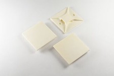 Lot of 3 ABM3H-A-L Panduit 4-Way Cable Tie Mount Adhesive 1.5 x 1.5" Nylon White