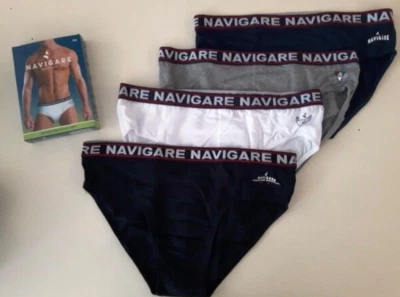 6 SLIP UOMO NAVIGARE ART. 324 CON ELASTICO ESTERNO COTONE ELASTICIZZATO 4-5-6-7