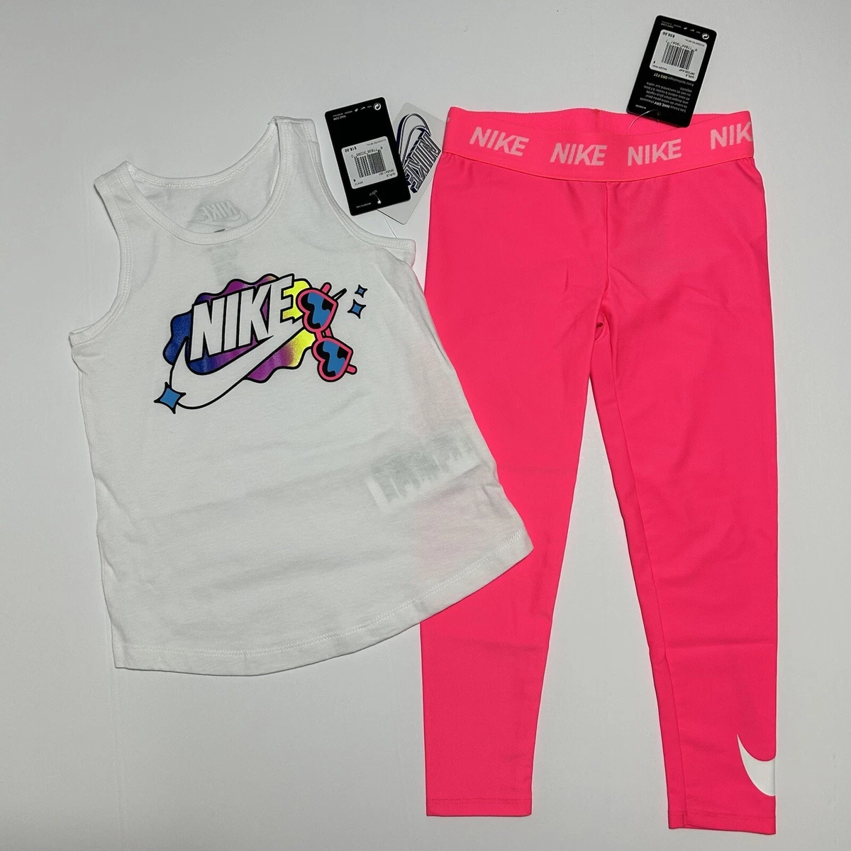 Nike Girls Sunglasses Tank Top Shirt & Dri-Fit Logo Leggings Set