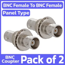 2 Pack Panel Mount BNC Female to BNC Female Coupler Connector Adapter Extension