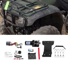 3000LBS Winch and Winch Mount Plate Kit For Honda Rancher 350 / 400 2000-2007