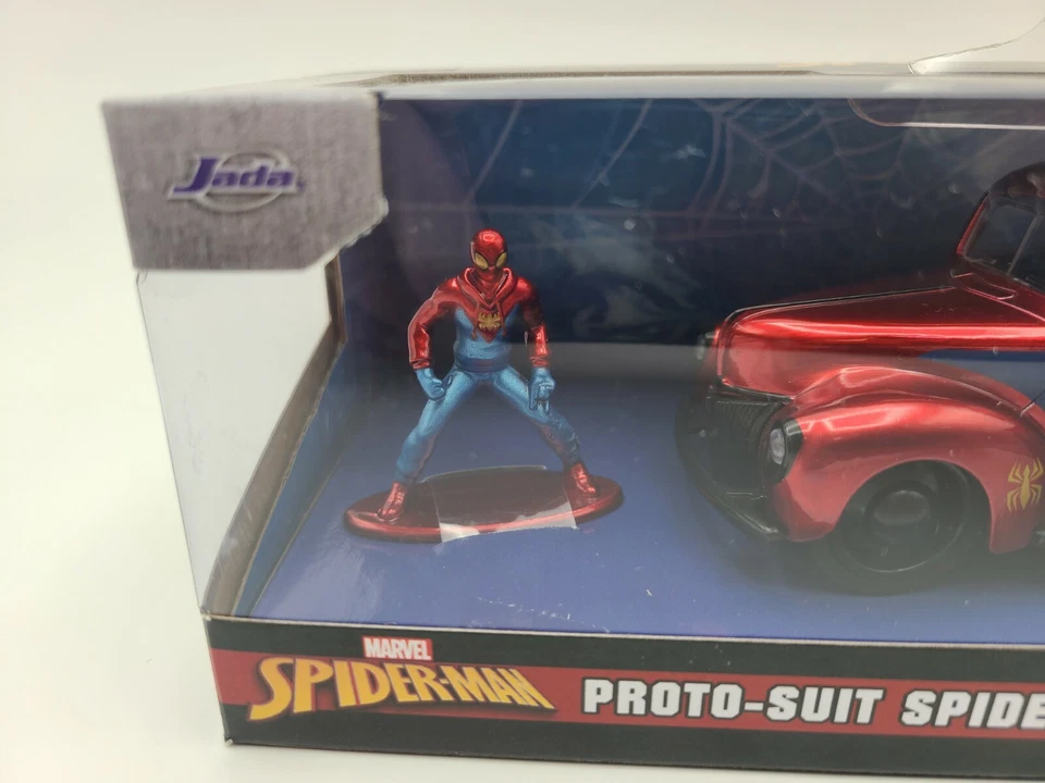 Jada 1:32 Marvel Spiderman Proto-Suit Spider-Man & 1941 Ford Pickup Novo Na Caixa - Imagem 3 de 4