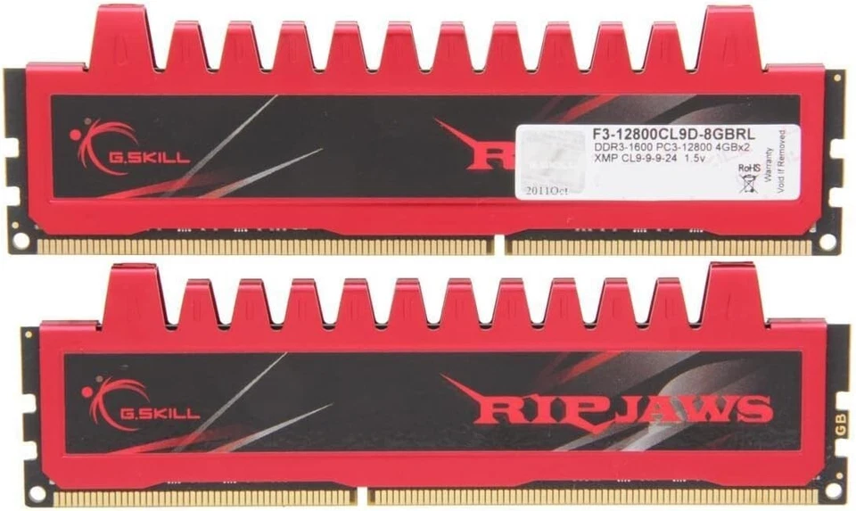 G.Skill Ripjaws X F3-12800CL9D-8GBRL 8GB (2x 4GB) DDR3 1600MHz Dual Channel - Image 2 of 2