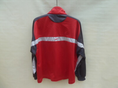 Nike Vintage 90s Track Top Full Zip Jacket Men's Small Red Grey