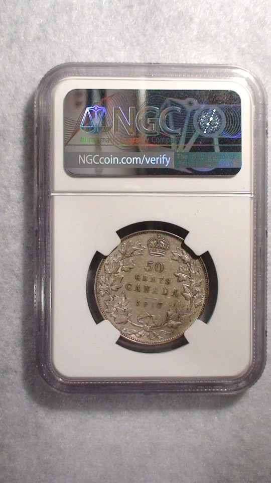 1917 Canada Half Dollar NGC XF45 CIRCULATED 50C SILVER Coin BUY IT NOW! - Image 4 of 4