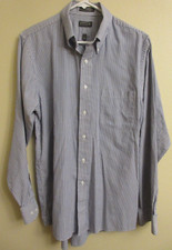 Arrow Fairfield Pinpoint Wrinkle Free Shirt Mens Size M 15.5 34/35 Blue Striped
